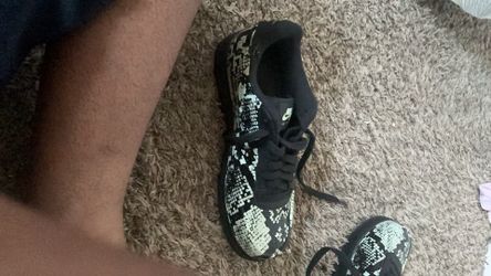 Nike Air Force 1 Foamposite Pro Cup Glow Snakeskin Black Green AJ3664-300 SZ 8-9