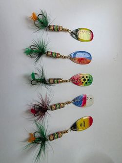 5 Pcs #4 Dressed Inline Spinner Lure Set – 8.3g / 0.3 oz (Trout, Bass, Salmon)
