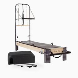 Balanced Body Rialto Pilates Reformer, Pilates Exercise Equipment, Workout Equipment for Home or Studio, Black Upholstery