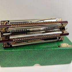 Gorgeous HOHNER M53288 Six Sided Tremolo Harmonica Kreuzwender Sextet With Original Box 