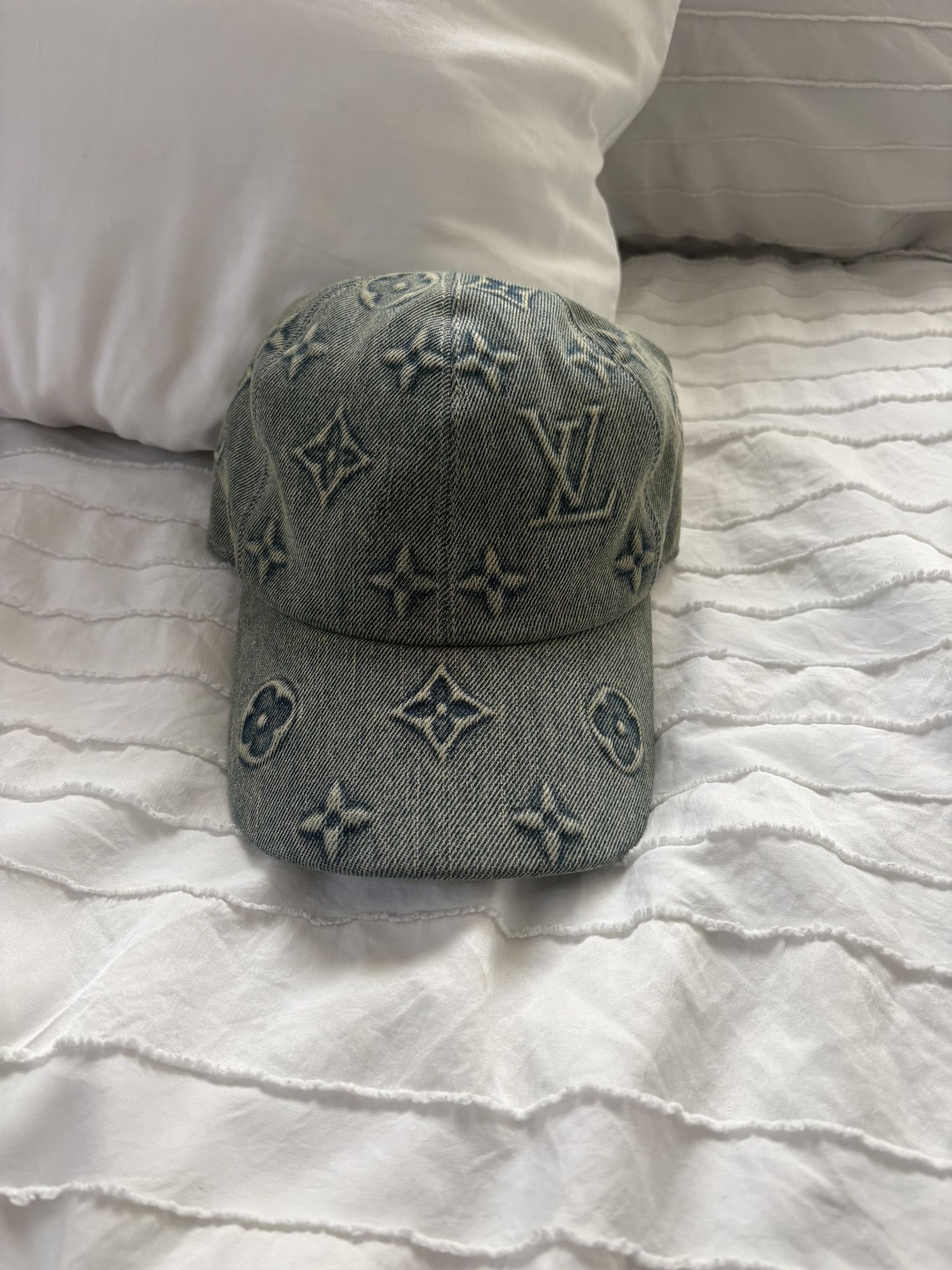 Louis Vuitton Monogram Washed Denim Cap M7156M Unisex Blue