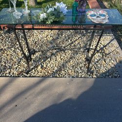 Rod Iron Glass Top Table 