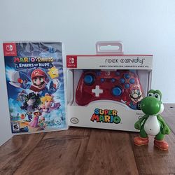 New / Nintendo Switch Super Mario Bundle Controller + Game