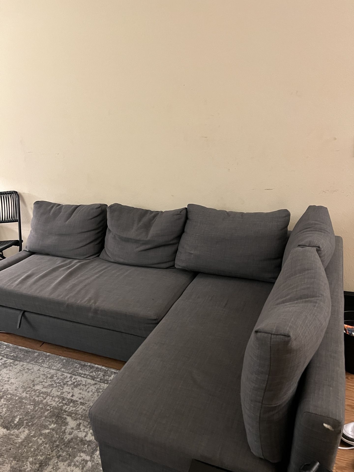 Ikea Dark Gray Sofa Bed with Storage