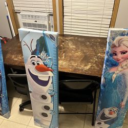 Disneys Frozen 1 Elsa, Anna And Olaf Height GChart Wall Canvas 