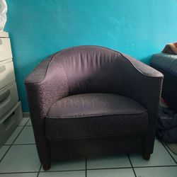 2 Purple Damask Barrel Accent Chair
