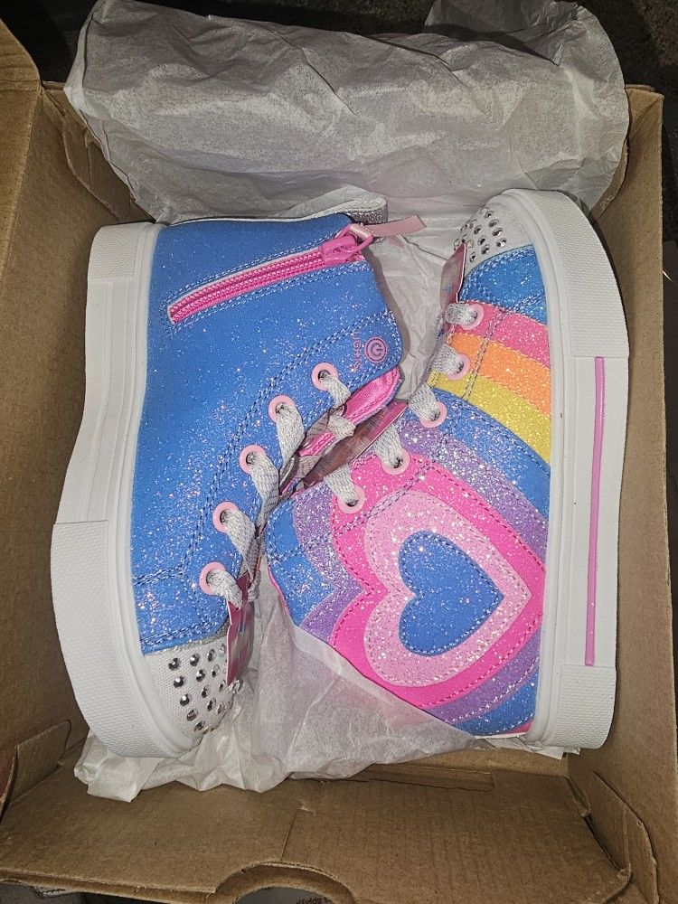 Skechers Twinkle Toes Sparks Heart Pop Girls Sneakers Size 11 New With Box