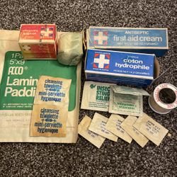 Vintage First Aid Kit Supplies