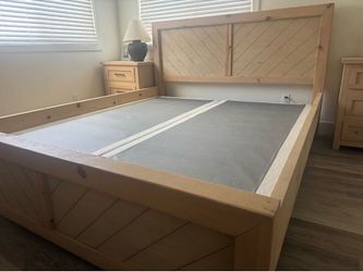 California King bed frame solid wood