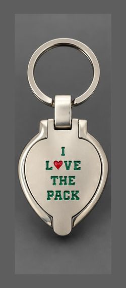 Green Bay Packers I Love the Pack Heart Photo Keychain