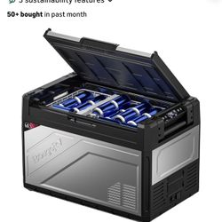 BougeRV 12 Volt Portable Refrigerator, 55 Quart Rocky V2.0 Dual Zone Car Fridge Freezer with APP Control, Compressor Cooler 12/24V DC, 110~240V AC for