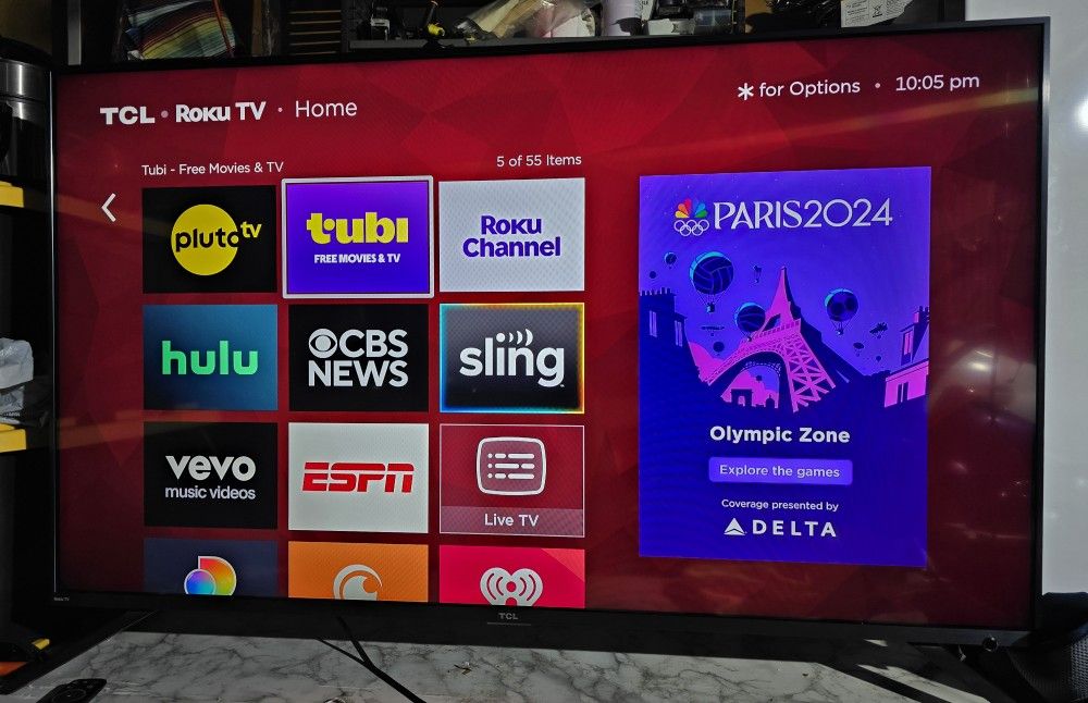 55 inch TCL 4K Ultra HD HDR 2160p Smart ROKU TV WiFi