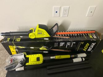 RYOBI 40V 18 in. Cordless Battery Pole Hedge Trimmer (Tool-Only)