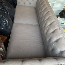 Gray Sofa w/ Nailhead Trim