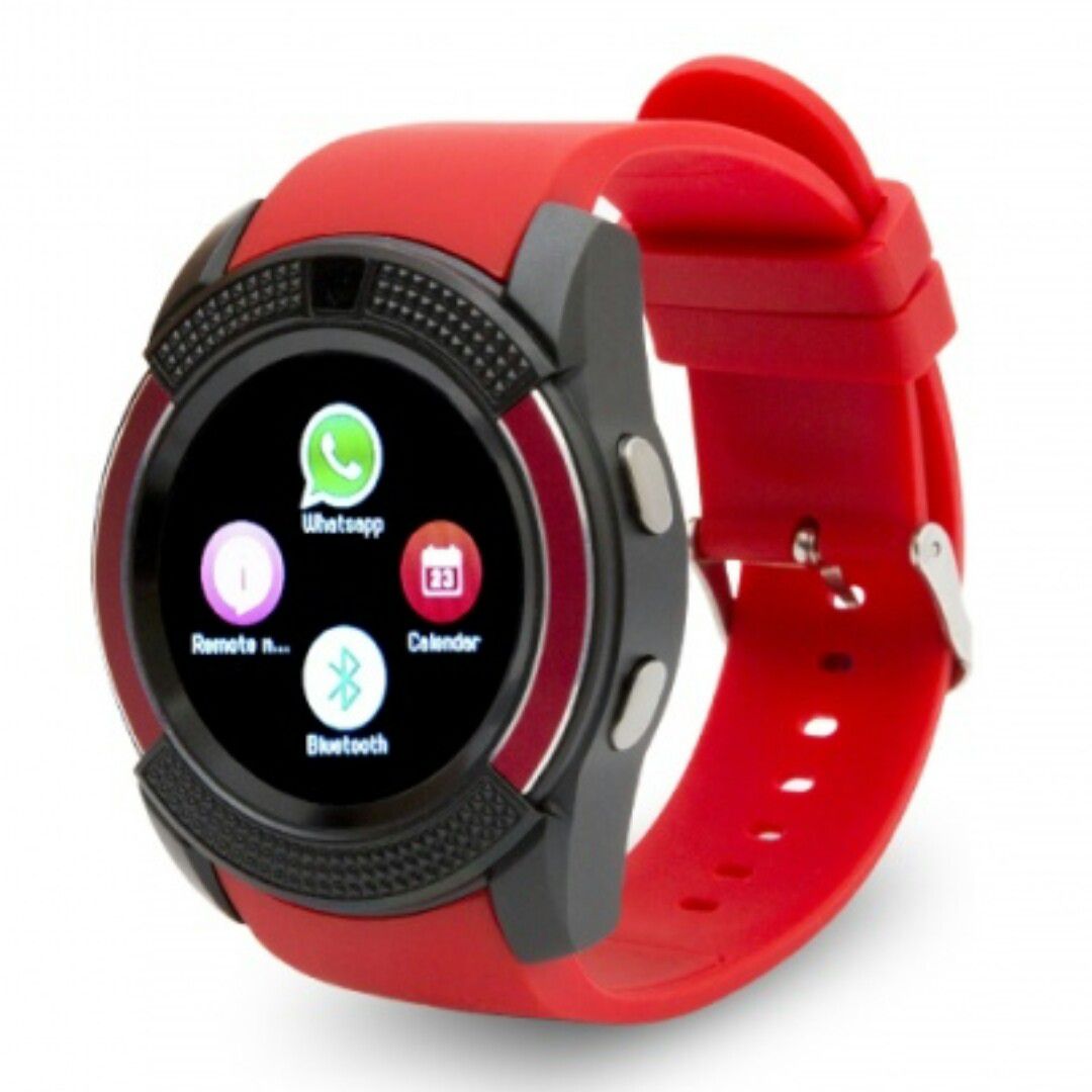 ♡♡BRAND NEW RED WATERPROOF SMARTWATCH BLUETOOTH OR SIMCARD FACTORY UNLOCKED CAMERA PEDOMETER♡♡