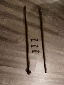 Wood looking Curtain rod 86”-120”