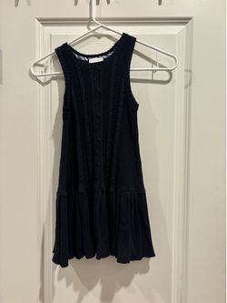Children Place 1989 Girls 4 Dark Blue Uniform Style Sleeveless Sweater Dress