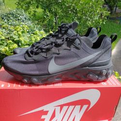 New Nike React Element 55 Men Size 10.5 Black