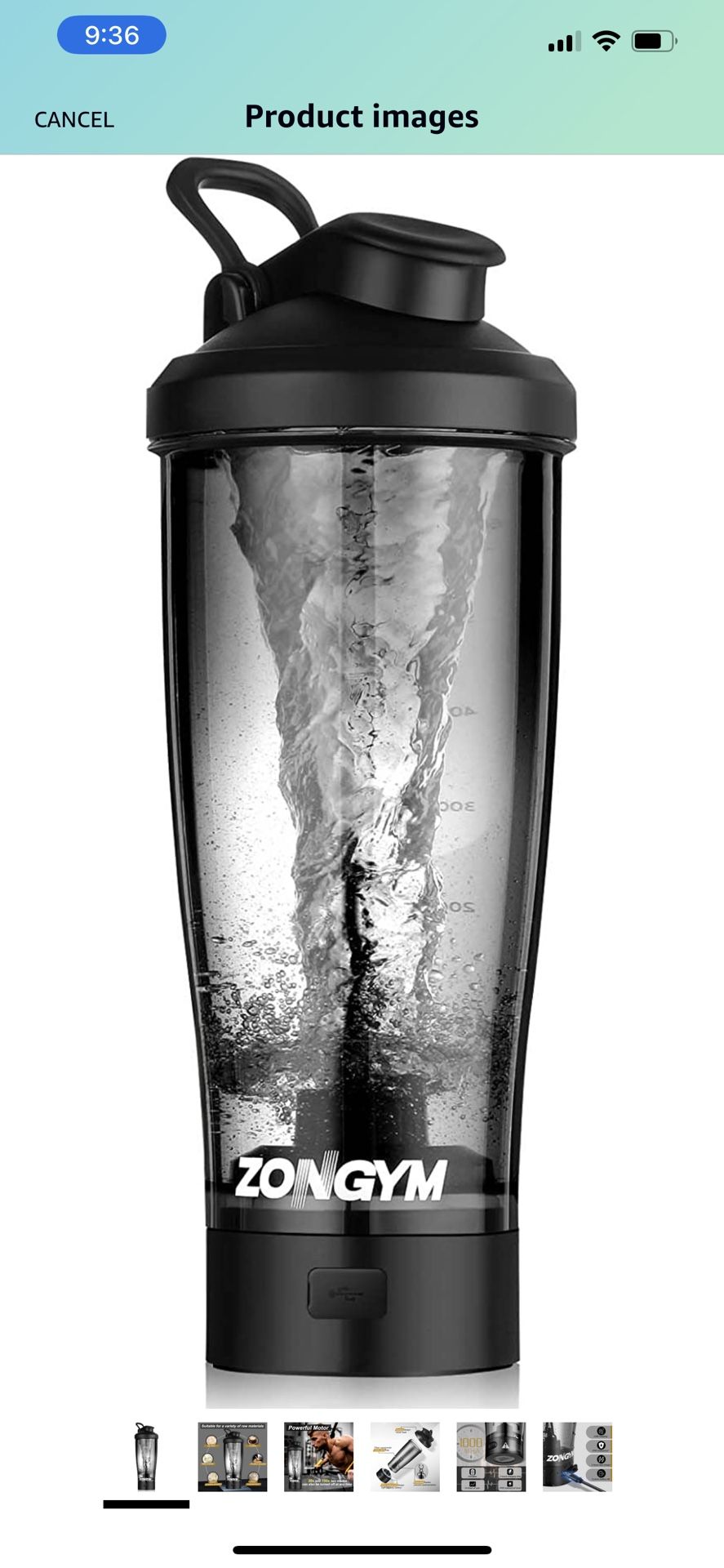 Electric Protein Shaker Bottle