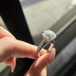 Brand New 6.01 F VS2 Round Lab Grown Diamond Engagement Ring