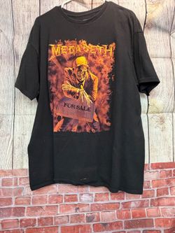 Megadeth Graphic T-Shirt Black Short Sleeve Size XL