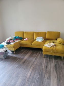 Yellow sectional couch for sale