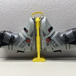 Vintage Salomon SX 91 Rear Entry Alpine Downhill Ski Boots Size 330mm Gray