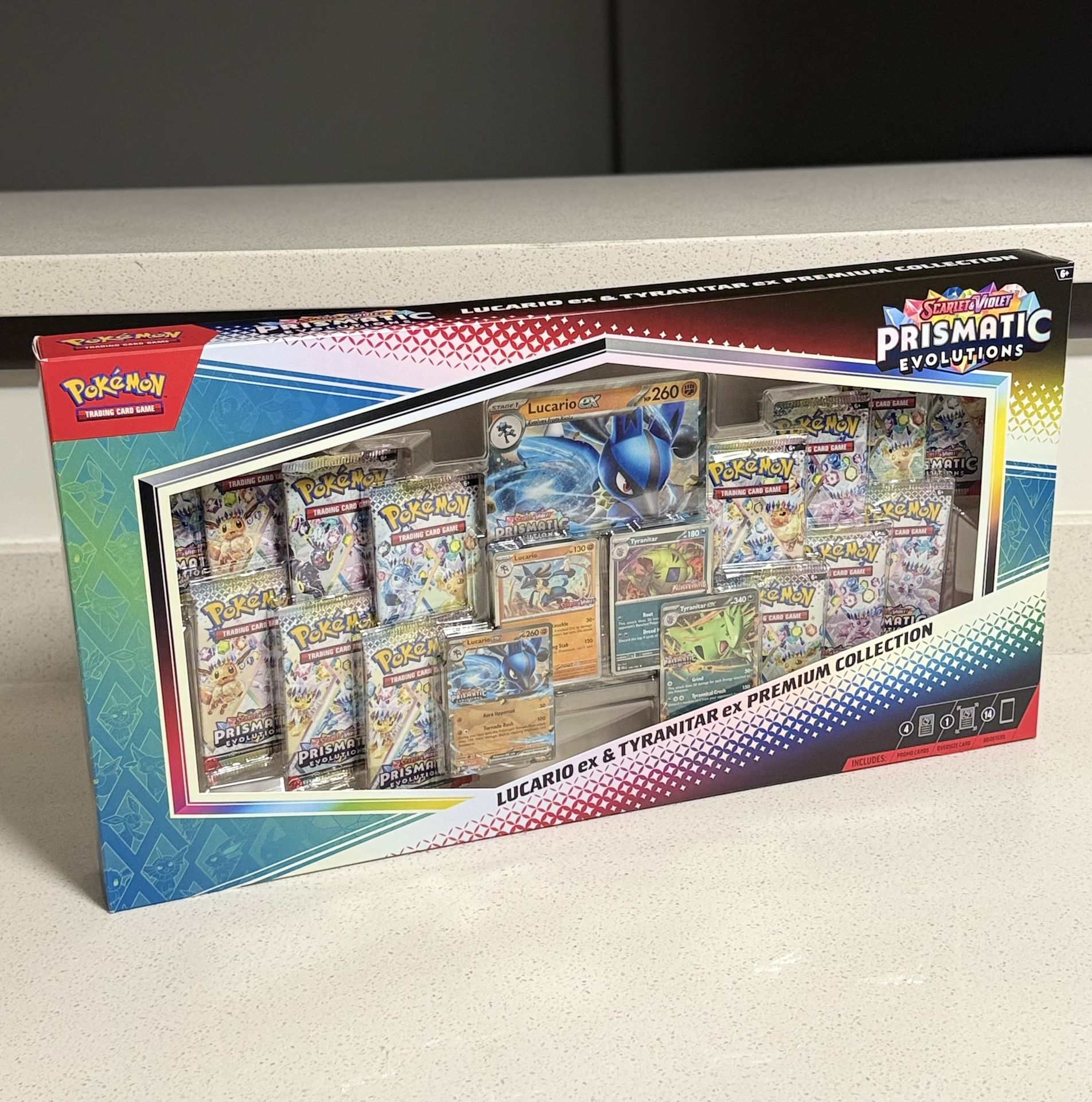 Pokemon Prismatic Evolutions Lucario ex & Tyranitar ex Premium Collection (Sam’s Club)
