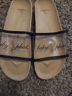 New Baby Phat Tan and Black Slide Sandals size 9 (new)