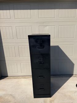 Black 4-Drawer Metal Filing Cabinet