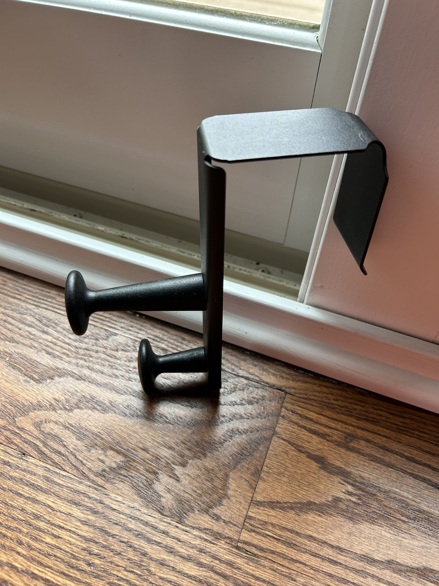Over The Door, Black Dual Hook Clothes Hanger
