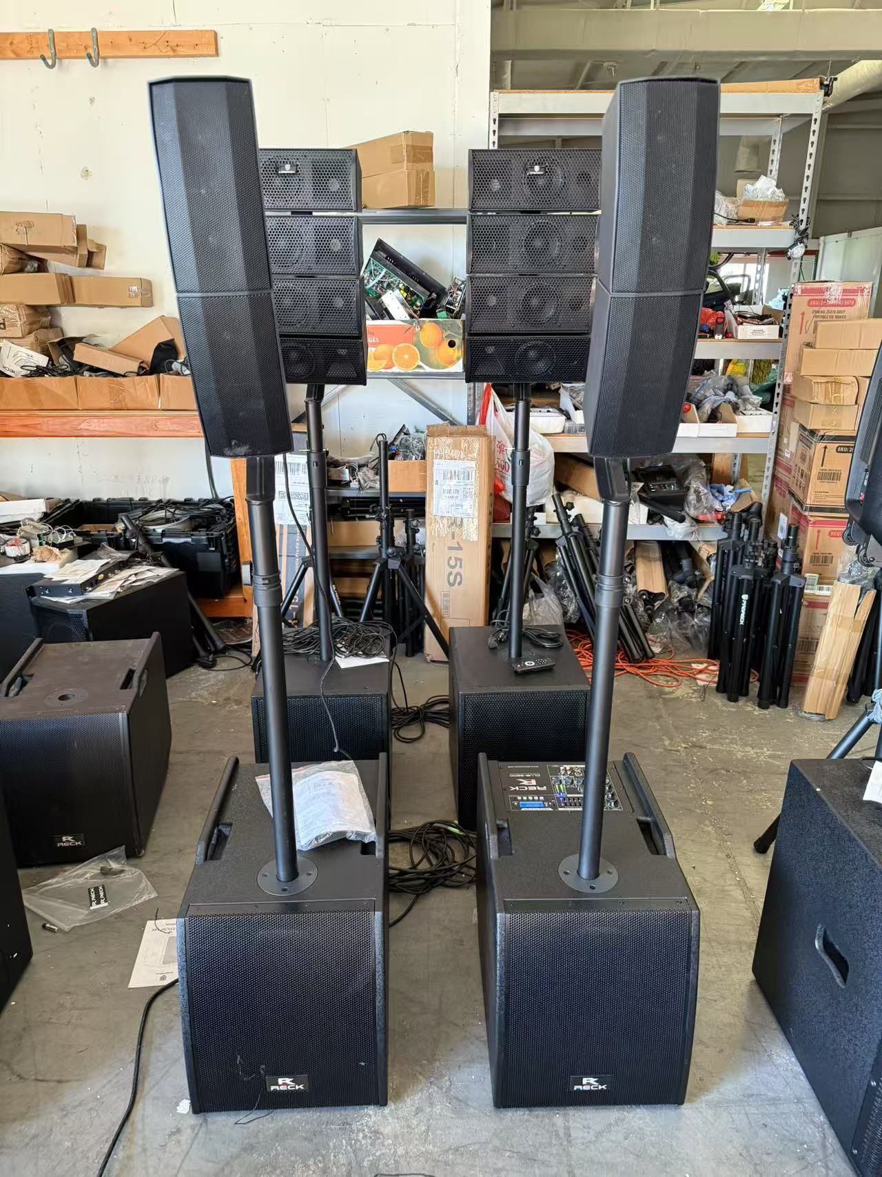 Bluetooth Proreck Club 3200 12-Inch 4000 WattDJ/Powered PA Speaker System Combo Set