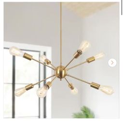 6-Light Gold Dimmable Sputnik Sphere Chandelier 