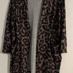 Leopard Animal Print Long Cardigan