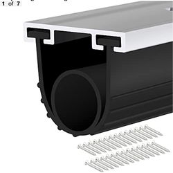 Papillon 20FT Garage Door Bottom Seal Kit, EPDM Rubber with Pre-Drilled Aluminum Track Retainer - U+O Ring Weather Stripping for Steel/Wood Doors (Hea