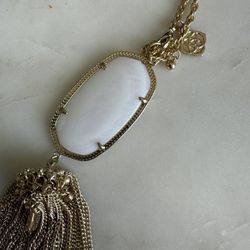 Rayne Gold Long Pendant Necklace in Ivory - Kendra Scott 