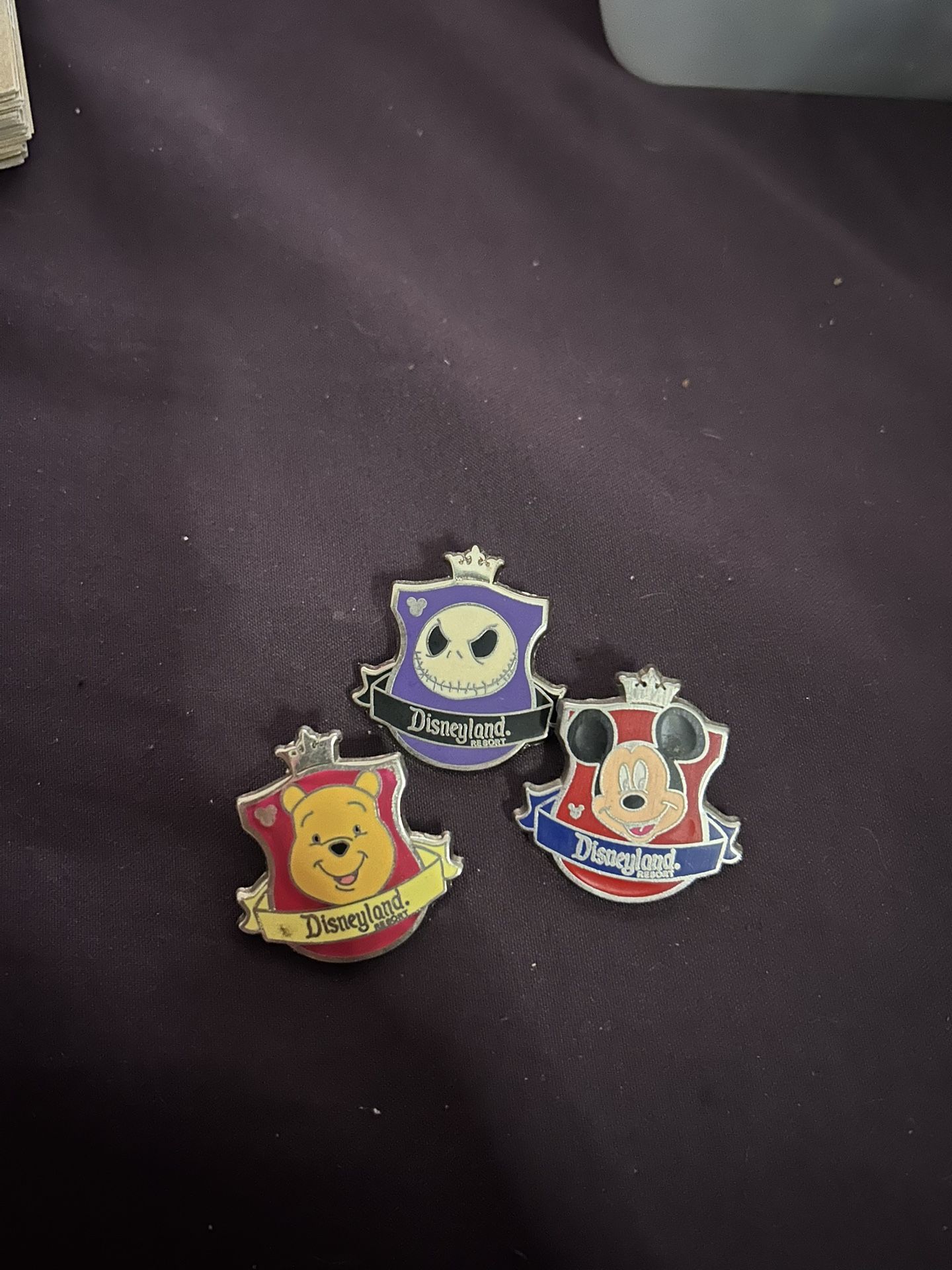 3 Disneyland Hidden Mickey Pins! Pin Backs Included