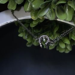 HORSESHOE CZ PENDANT NECKLACE 