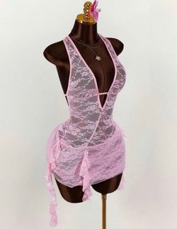 Sexy Pink Lace Dress