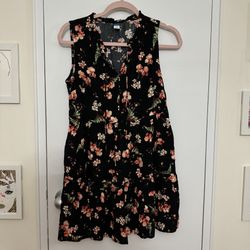 Old Navy Floral Black Sleeveless Dress XS Petite