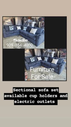 Sectional With Cupholder And Electrical Outlets 