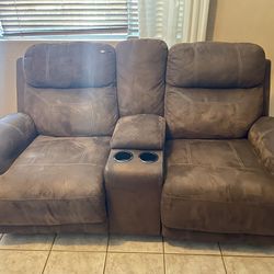 Microfiber reclining couch