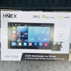 2-DIN Multimedia Car Stereo w/ Wireless Apple CarPlay, Android Auto & 7" LCD*Backup Camera
