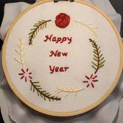 Happy New Year Embroidery