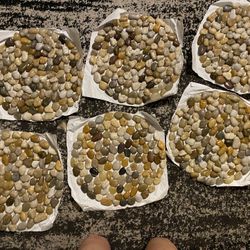 6 Pack Natural River Rock Pebble Tile Sheets