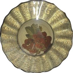 Lesley Roy 9” Fruit Orchard Collection Red Grapes Plate Signed