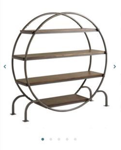 Round Wood And Metal Shelves