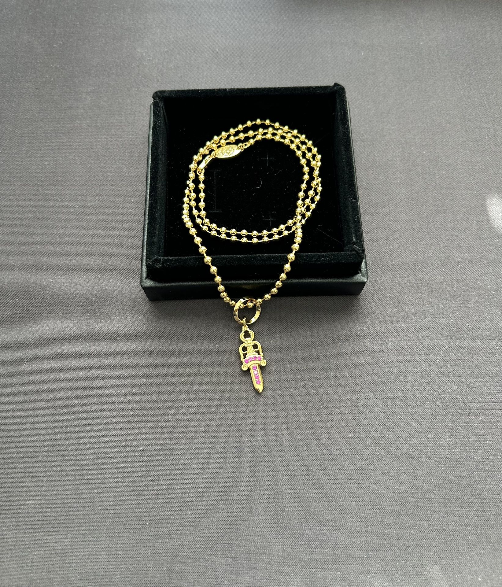 CH Punk And Gold Dagger Necklace 