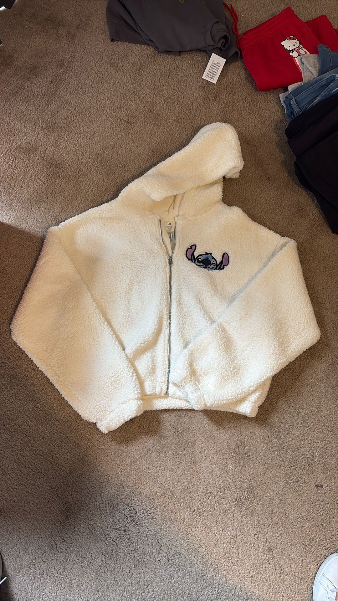 Girls Zip Up Fleece Stitch Hoodie