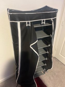 Portable Fabric Clothes Closet Wardrobe w/ Shelves